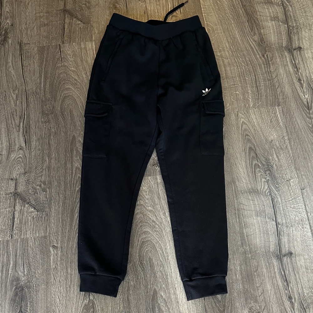 Boys Adidas Originals Black Jogger Cargo Fleece Pants